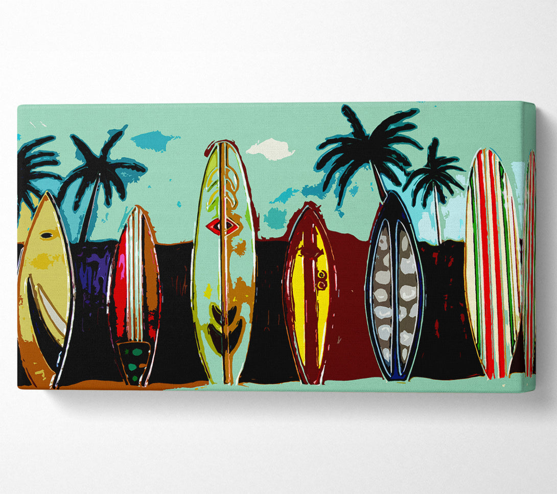  A Canvas Print of Surfboard Paradise Canvas Wall Art