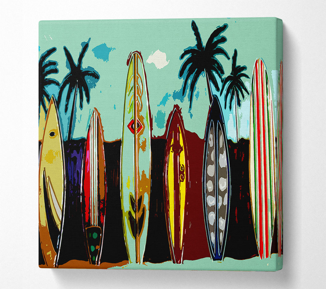  A Canvas Print of Surfboard Paradise Canvas Wall Art