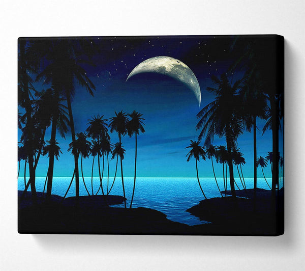  A Canvas Print of Paradise Island Moon Canvas Print