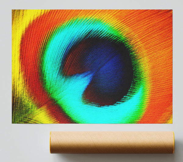 Peacock Feather Eye Close-Up Print