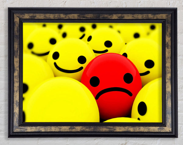 Unhappy Red Framed Print