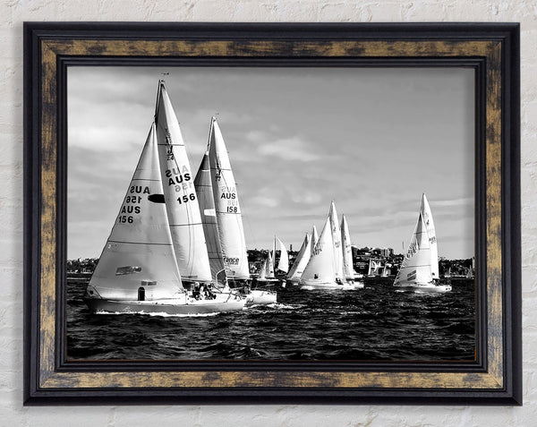 Sailboat Dream B n W Framed Print