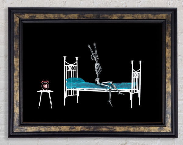 Skeleton Alarm Clock Framed Print