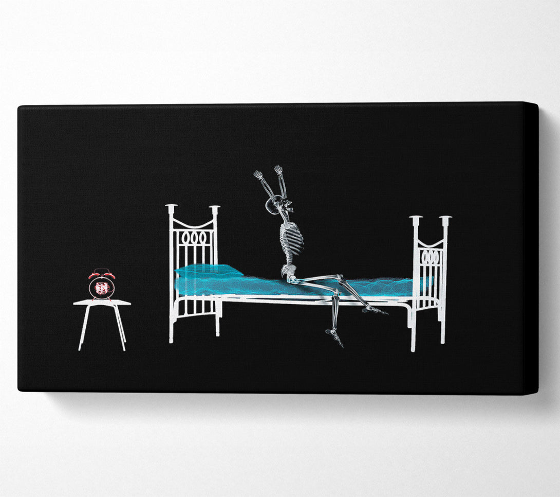  A Canvas Print of Skeleton Alarm Clock Canvas Art