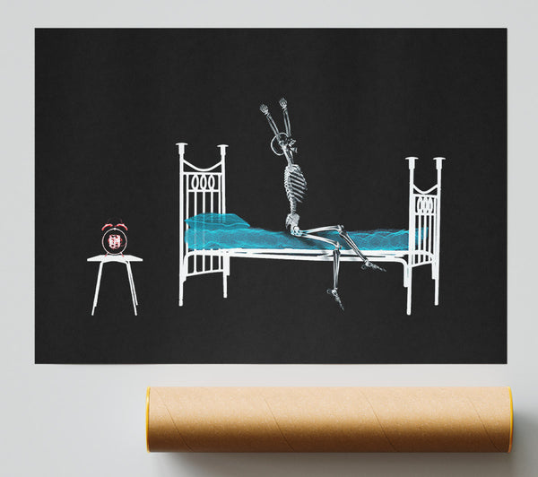 Skeleton Alarm Clock Print