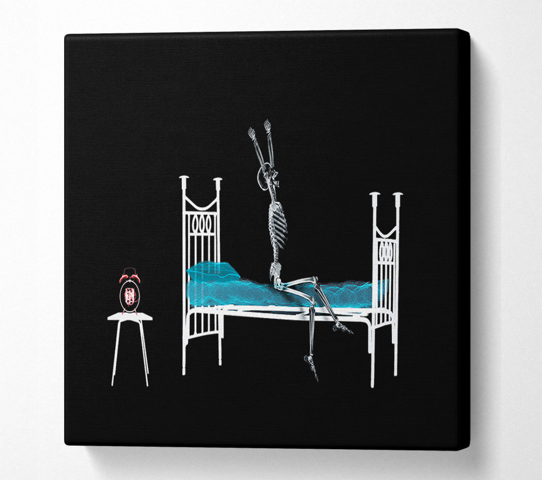  A Canvas Print of Skeleton Alarm Clock Canvas Art