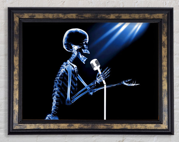 Skeleton Singer Framed Print