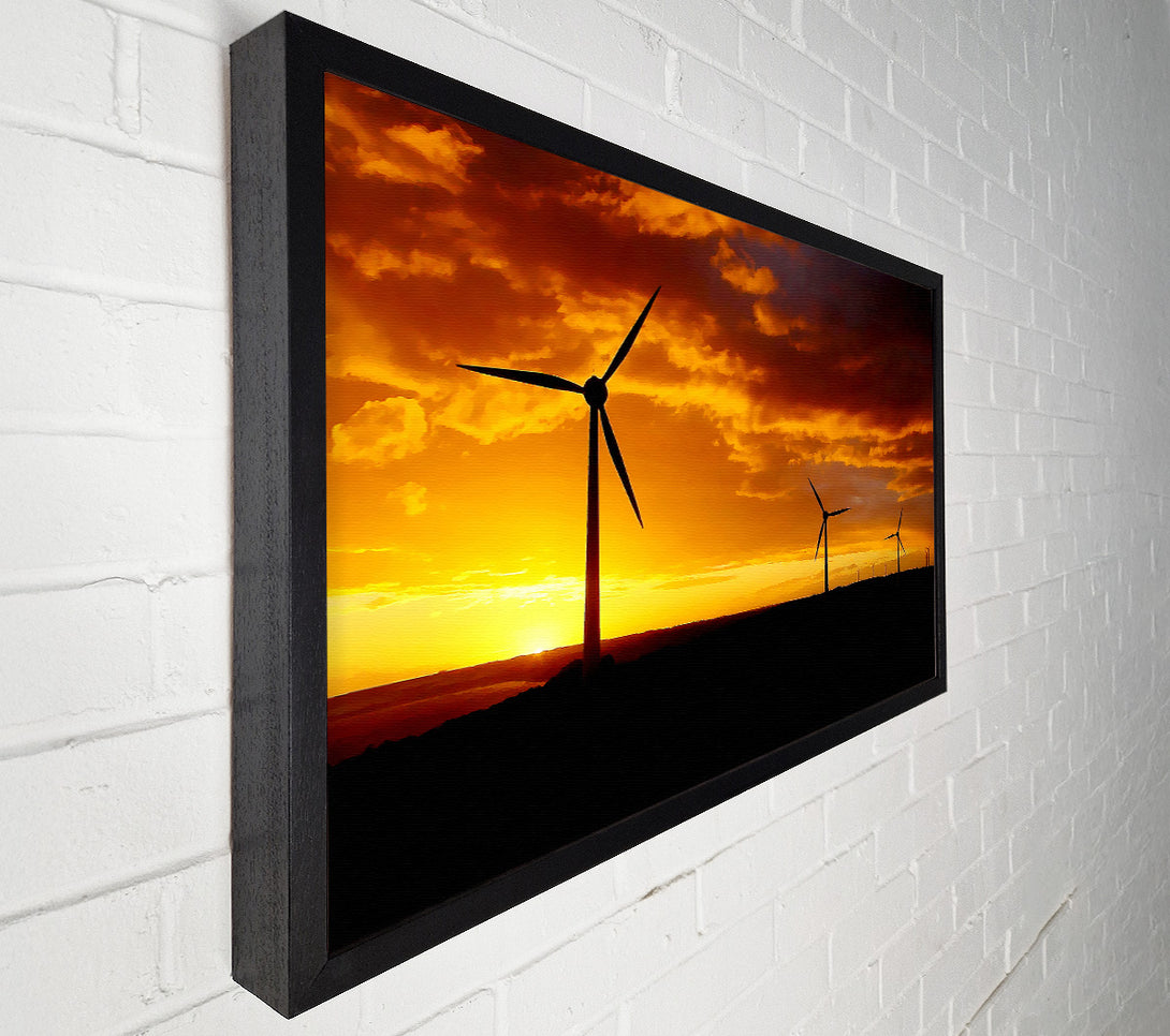  A Canvas Print of Windmills At Sunlight Canvas Wall Art