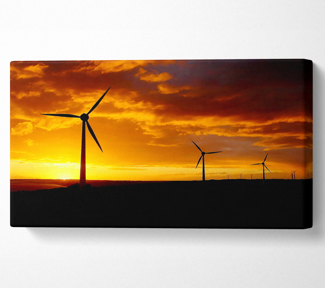  A Canvas Print of Windmills At Sunlight Canvas Wall Art