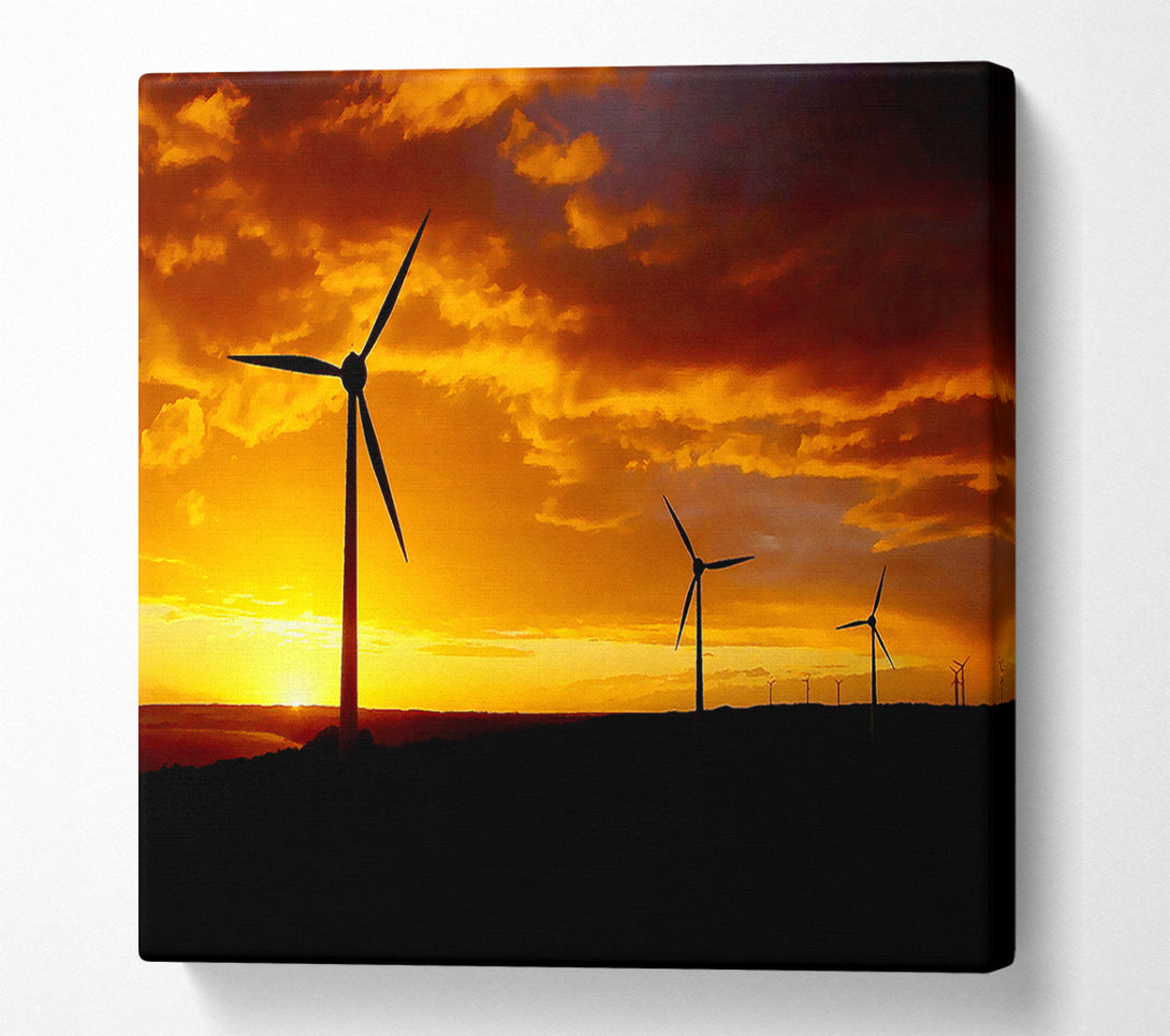  A Canvas Print of Windmills At Sunlight Canvas Wall Art