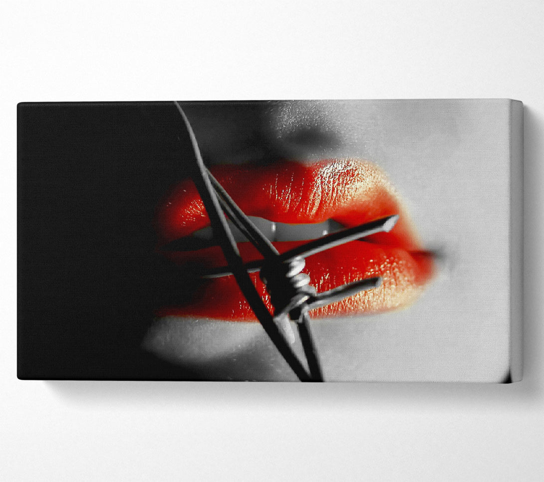  A Canvas Print of Barbed Wire Lips Canvas Art