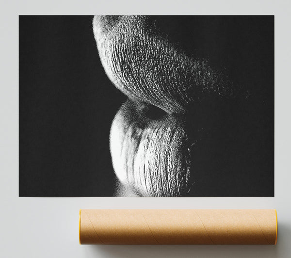 Sensual Lips B N W Poster