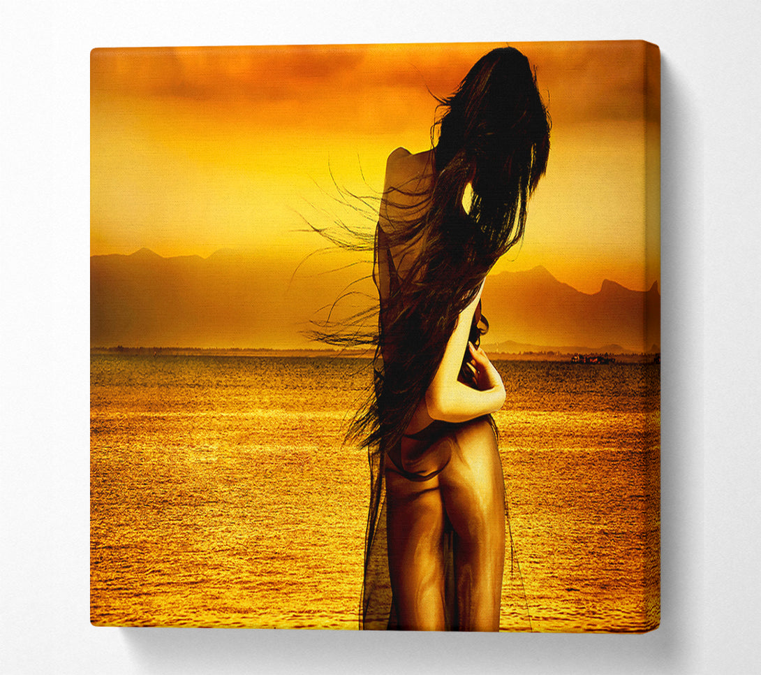  A Canvas Print of Goddess Of The Ocean Orange Canvas Print