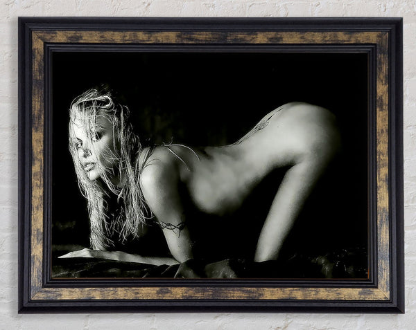 The Form Of A Woman B n W Framed Print