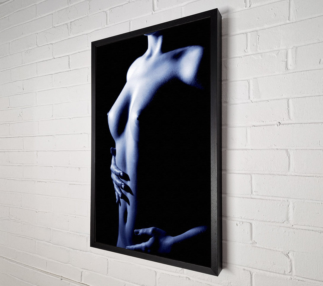  A Canvas Print of Female Torso Side Blue Canvas Print