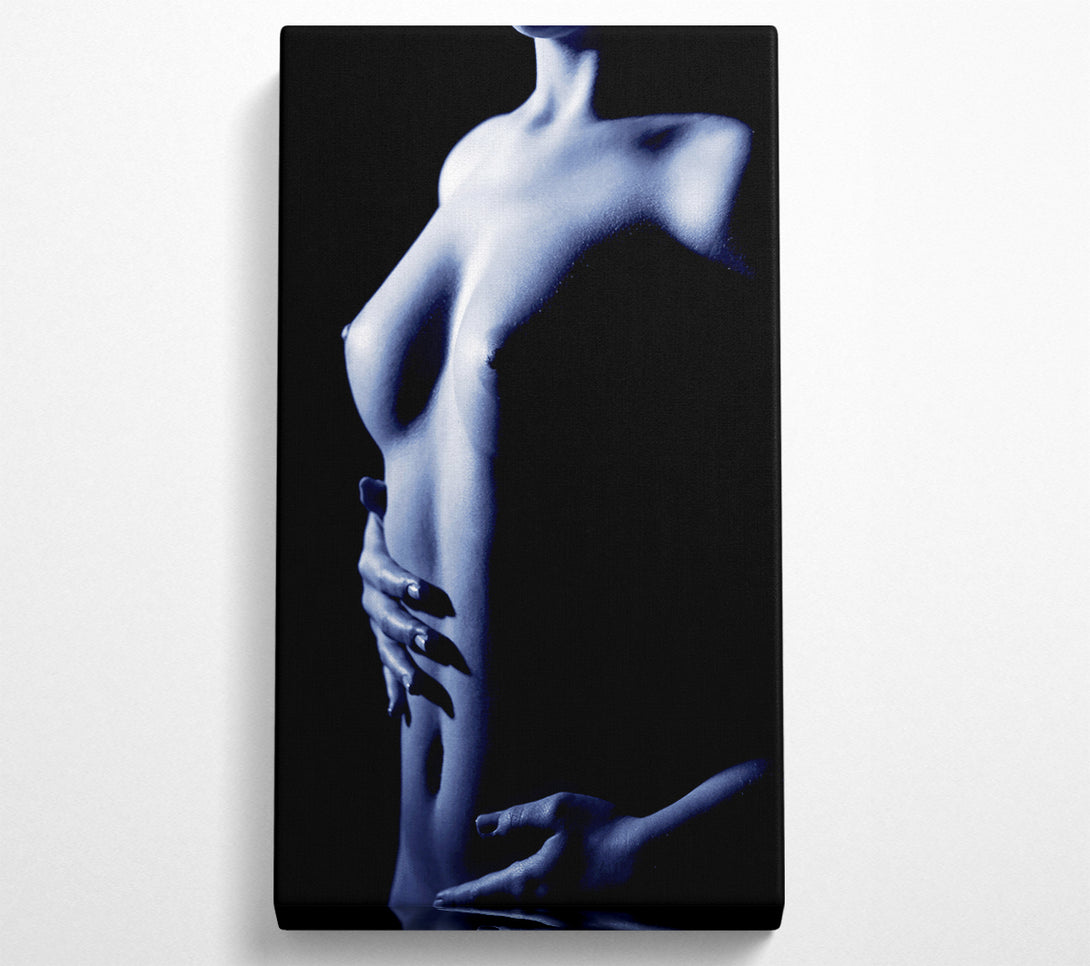  A Canvas Print of Female Torso Side Blue Canvas Print