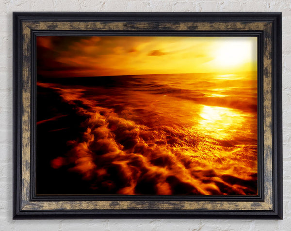 The Ebb Of The Sunlit Ocean Framed Print
