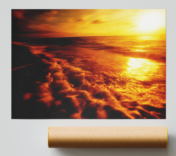The Ebb Of The Sunlit Ocean Print