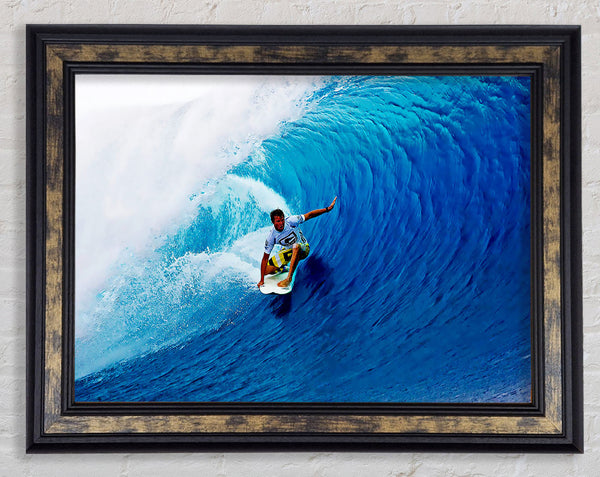 Surfers Tunnel Framed Print