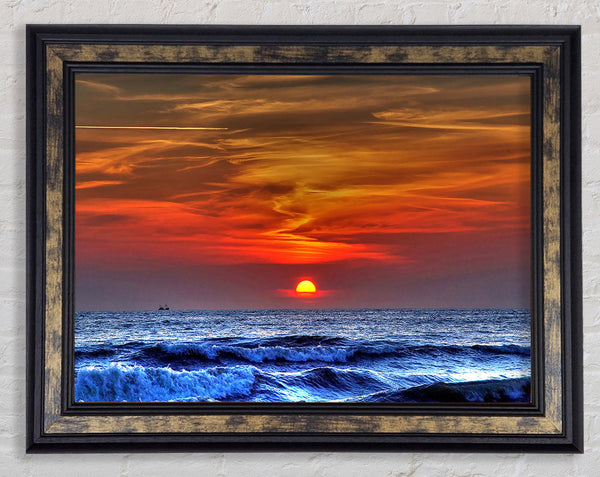 Sunset On The Beach Framed Print