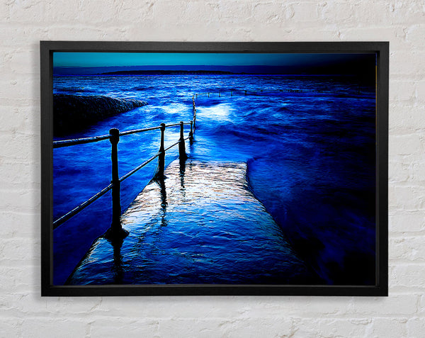 Stunning Blue Ocean Walkway Framed Print