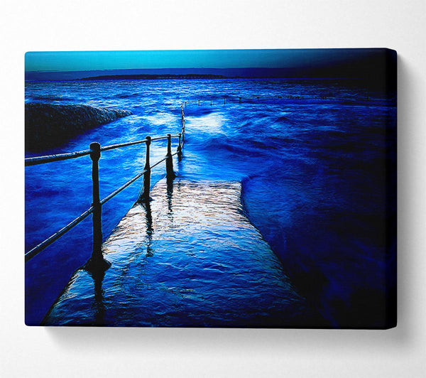  A Canvas Print of Stunning Blue Ocean Walkway Canvas Print