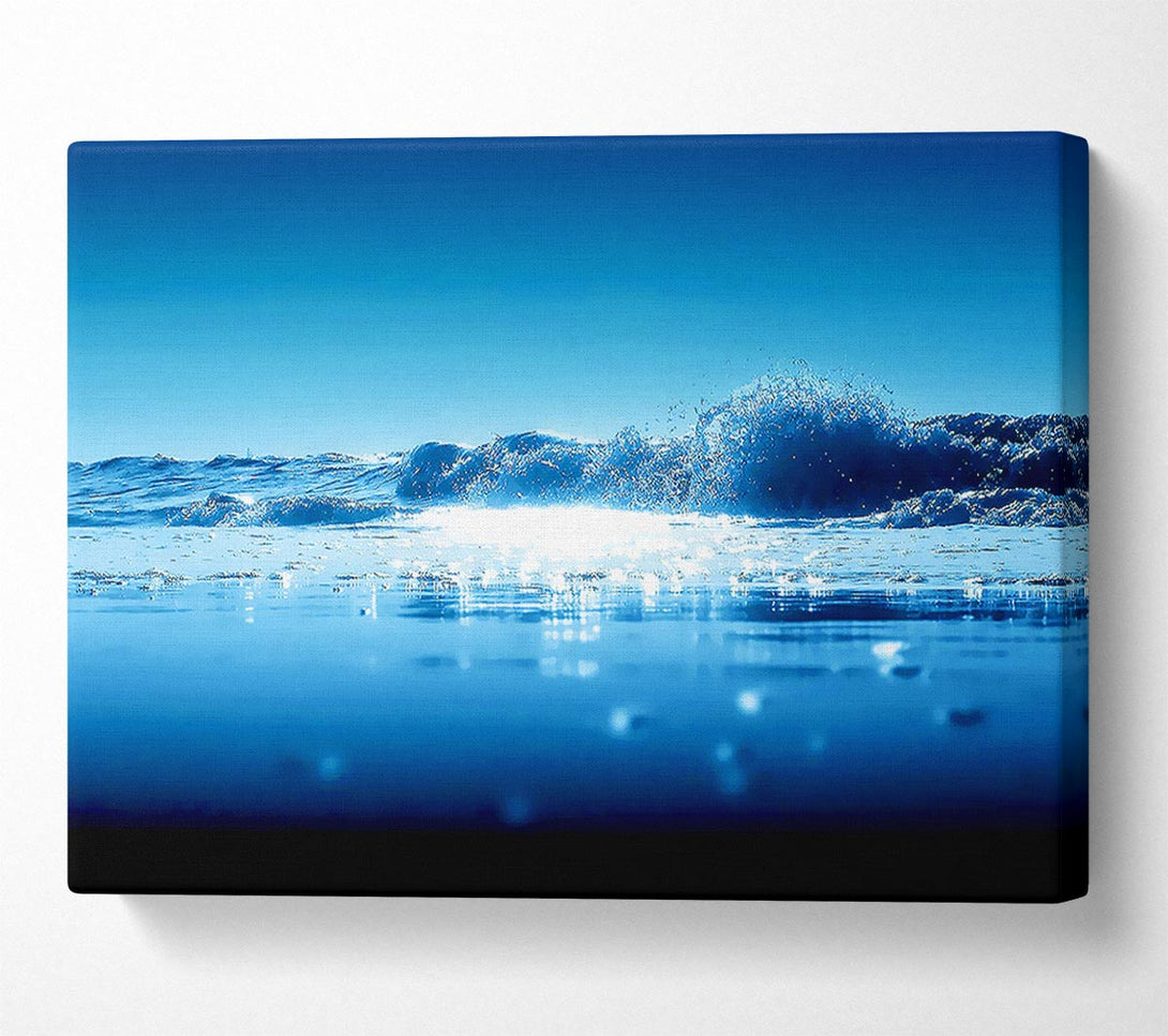  A Canvas Print of Sparkling Blue Ocean Wave Canvas Print