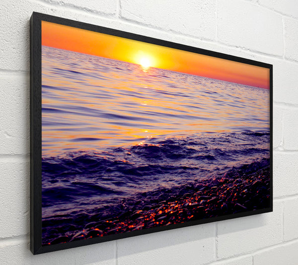 Orange Sunset Ocean Glisten