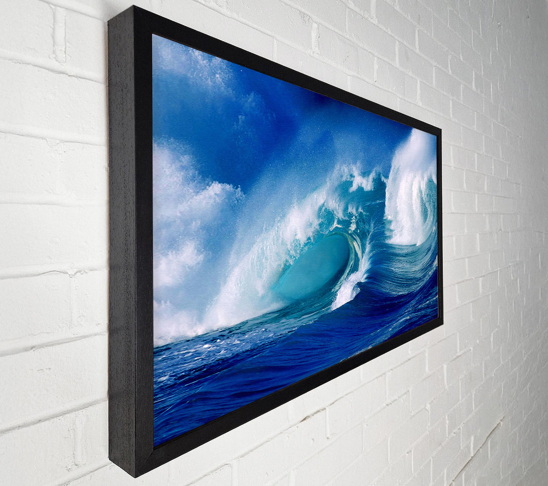  A Canvas Print of Huge Crashing Blue Ocean Wave Canvas Art