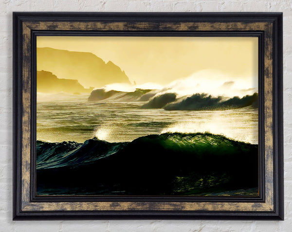 Mountain View Waves Framed Print