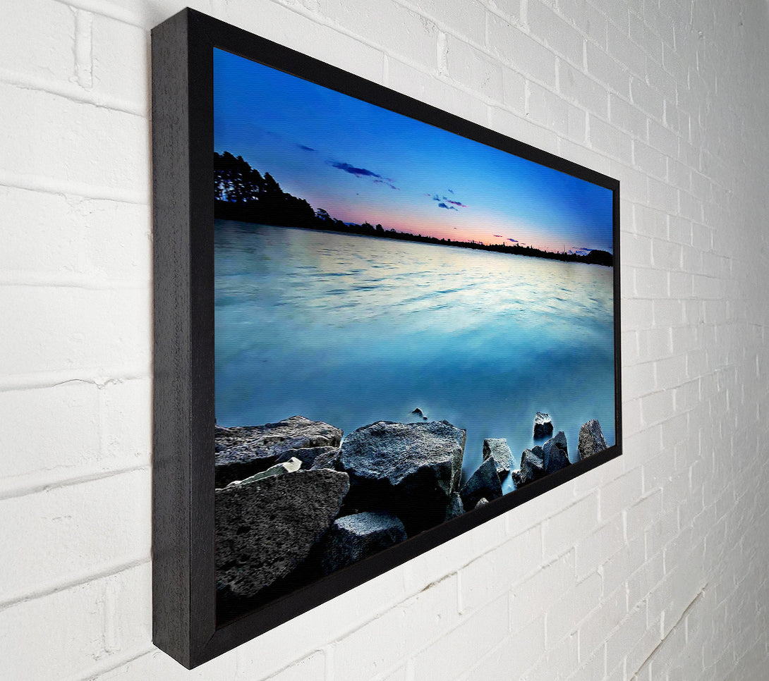  A Canvas Print of Ice Blue Ocean Rocks Canvas Art