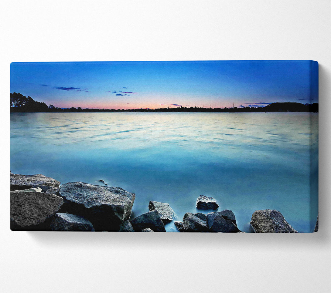  A Canvas Print of Ice Blue Ocean Rocks Canvas Art