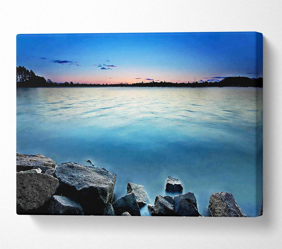  A Canvas Print of Ice Blue Ocean Rocks Canvas Art