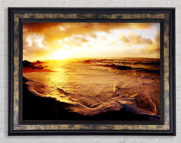 Glistering Ocean Sun Framed Print