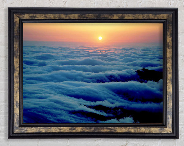 Gentle Ocean Wave Clouds Framed Print