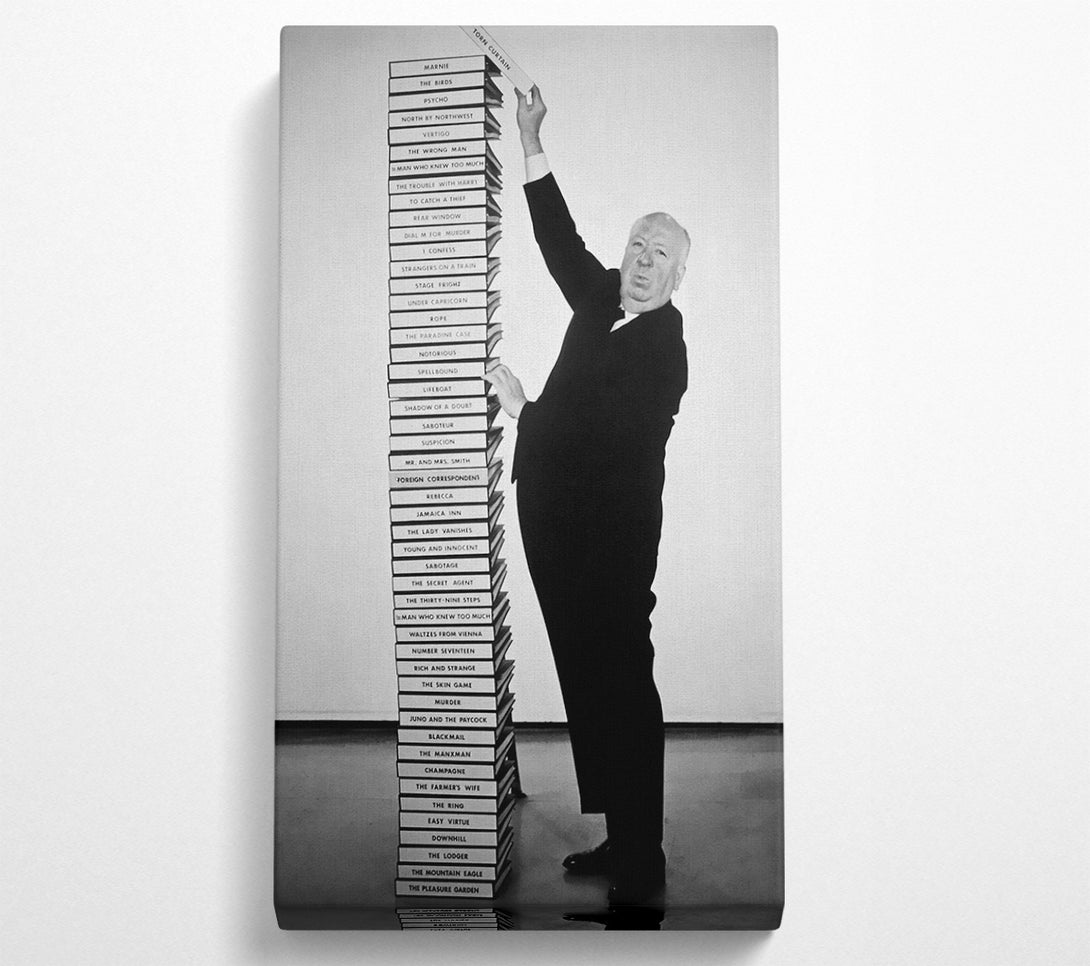  A Canvas Print of Alfred Hitchcock Library Of Films Canvas Art