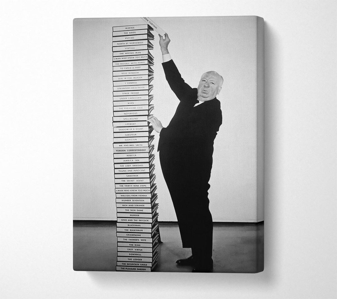  A Canvas Print of Alfred Hitchcock Library Of Films Canvas Art