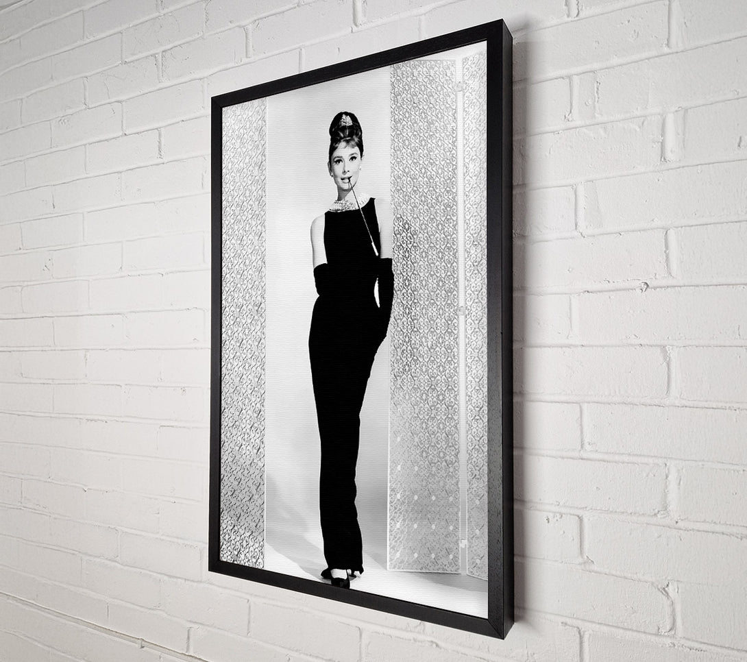  A Canvas Print of Audrey Hepburn Black Dress Canvas Print