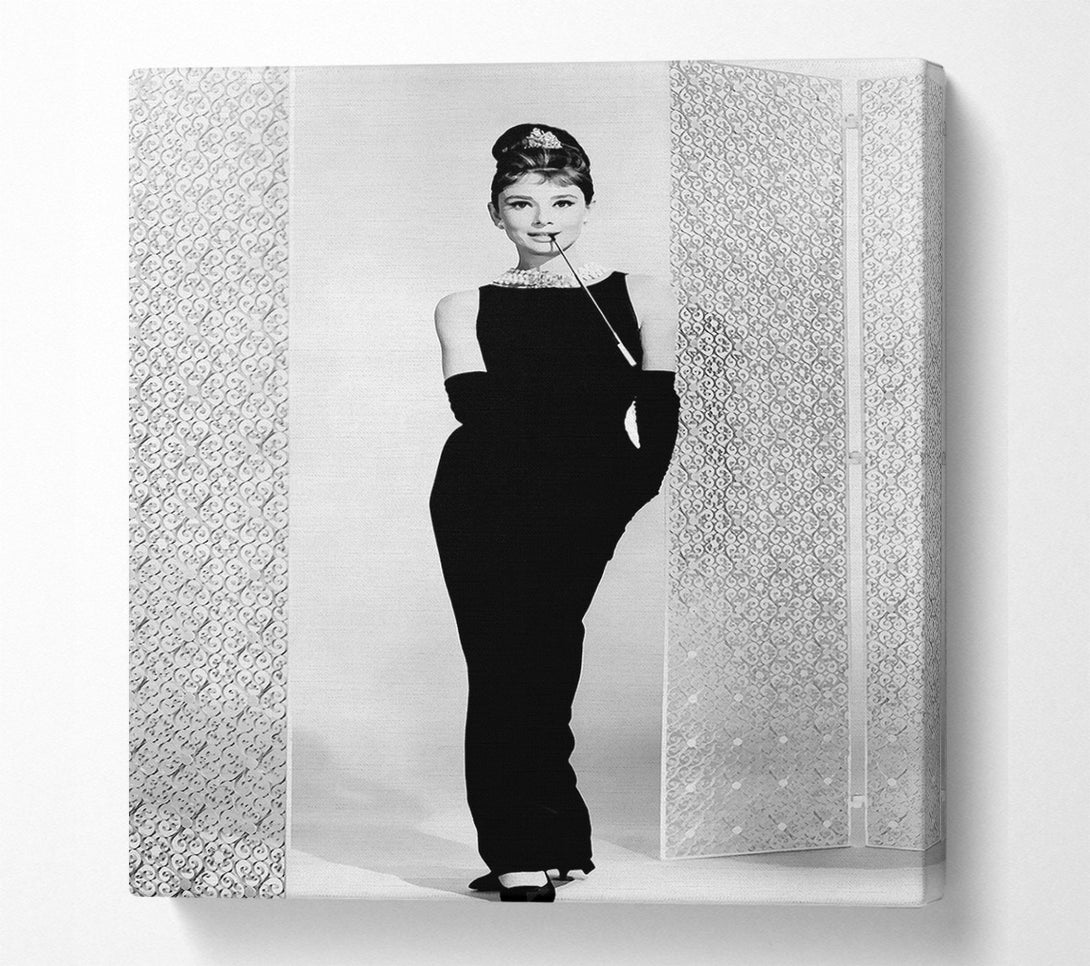  A Canvas Print of Audrey Hepburn Black Dress Canvas Print