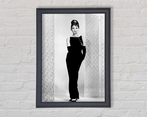 Audrey Hepburn Black Dress Framed Print