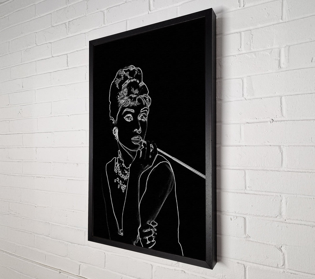  A Canvas Print of Audrey Hepburn Black Canvas Art