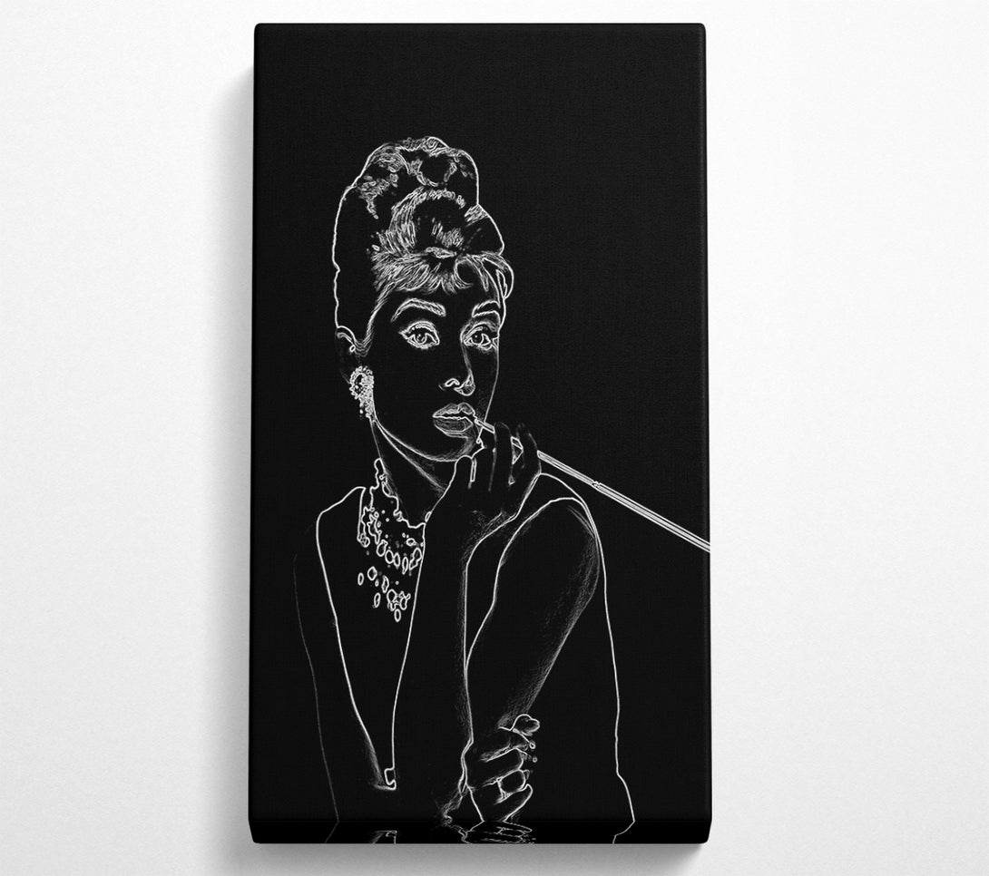  A Canvas Print of Audrey Hepburn Black Canvas Art