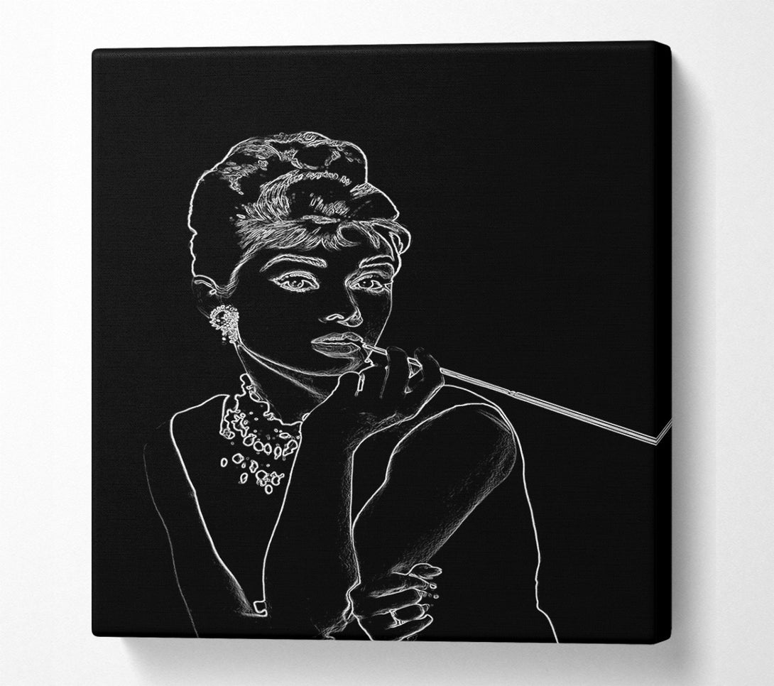  A Canvas Print of Audrey Hepburn Black Canvas Art