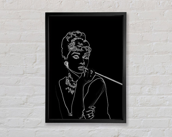 Audrey Hepburn Black Framed Print