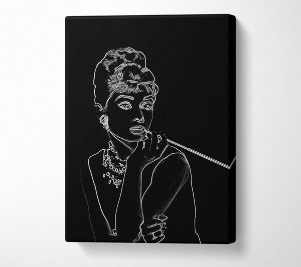  A Canvas Print of Audrey Hepburn Black Canvas Art