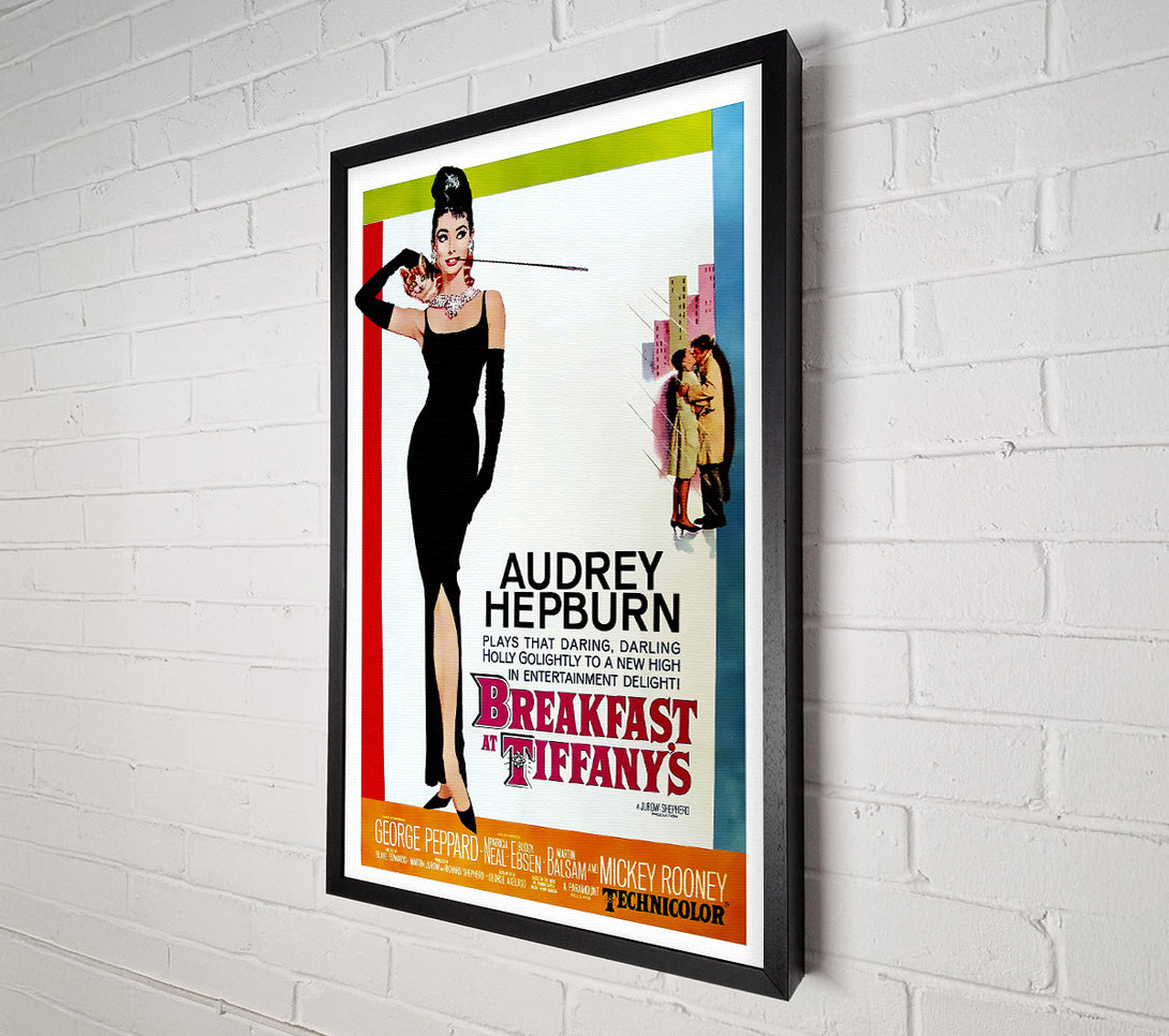  A Canvas Print of Audrey Hepburn Breakfast At Tiffanys Poster Canvas Wall Art