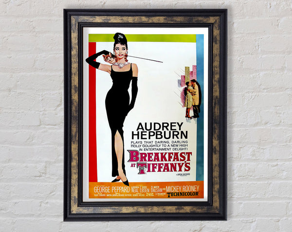 Audrey Hepburn Breakfast At Tiffanys Poster Framed Print