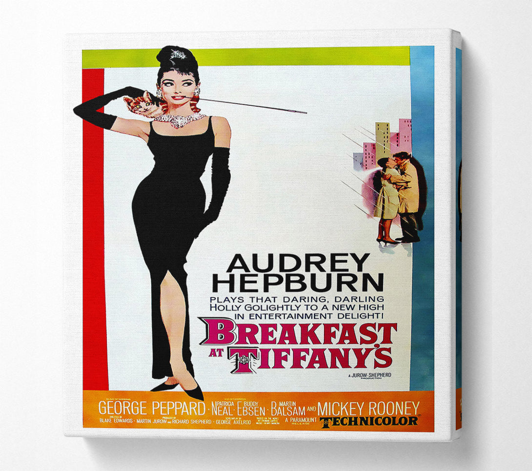  A Canvas Print of Audrey Hepburn Breakfast At Tiffanys Poster Canvas Wall Art