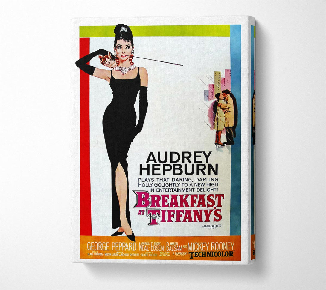  A Canvas Print of Audrey Hepburn Breakfast At Tiffanys Poster Canvas Wall Art