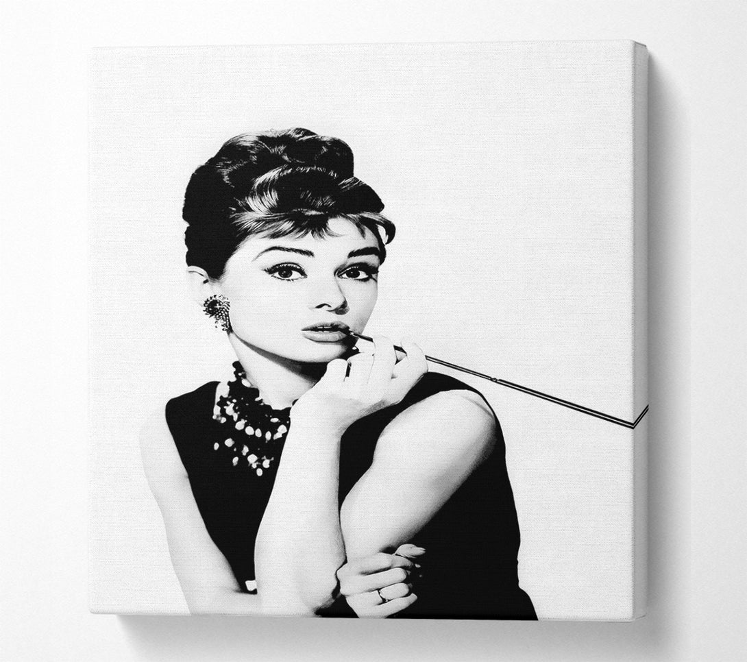  A Canvas Print of Audrey Hepburn Cigarette Canvas Art